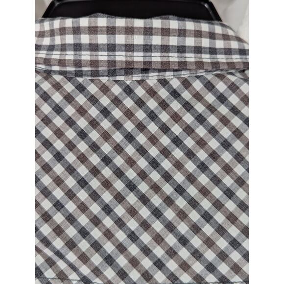 Chef Works Urban Collection Brown/White/Gray Gingham Long Sleeve Womens Size XS - Picture 10 of 10